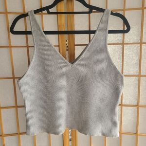 House of Harlow 1960 Gray Ribbed Tank Top